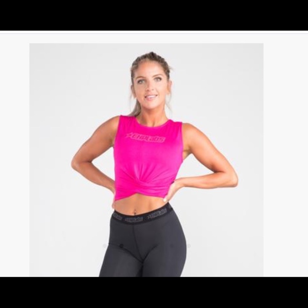 EhpLabs pink twisted crop top